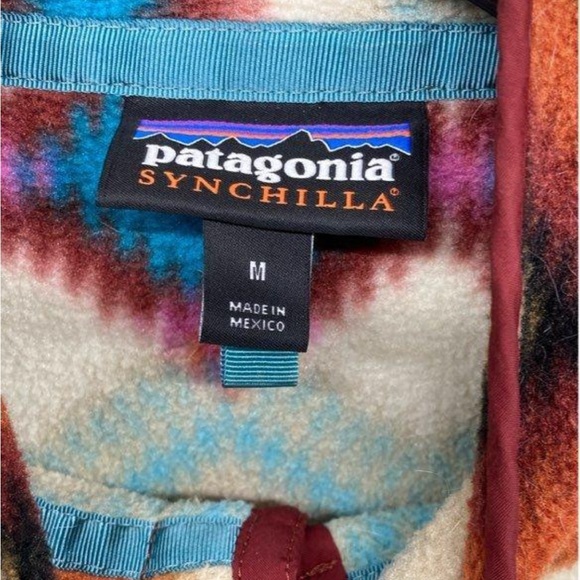 Patagonia Synchilla Snap T Fleece Pullover Timber Twist Aztec Outdoor Women M - Picture 3 of 5